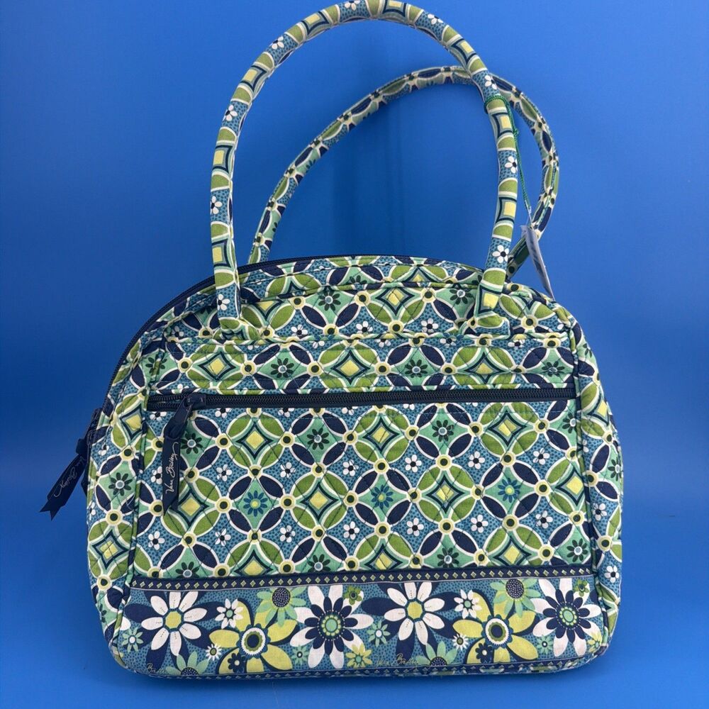 Vera Bradley Doodle Daisy Bowler Purse Shoulder Bag Satchel Floral Retired NWT